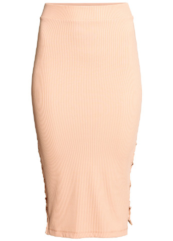 Персиковая кэжуал юбка H&M миди
