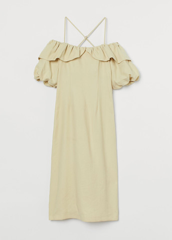 Женское летнее Платье с открытыми плечами H&M однотонное