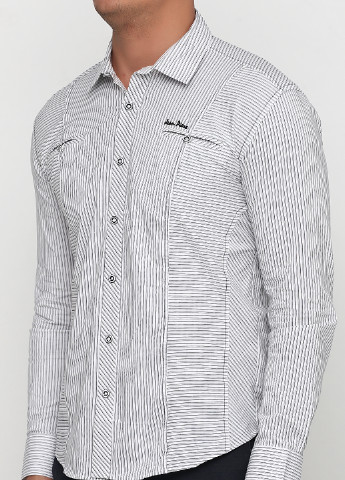 Белая кэжуал рубашка в полоску JP с длинным рукавом