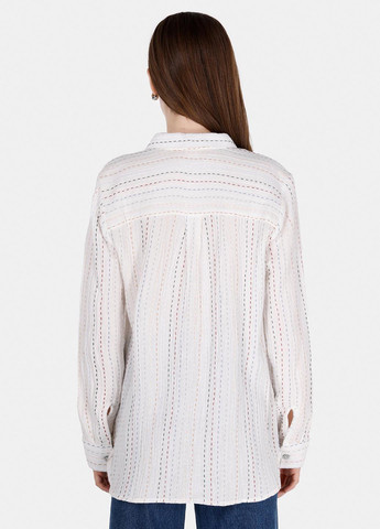 Белая кэжуал рубашка в полоску Colin's