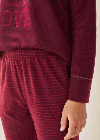 Бордовая всесезон пижама (лонгслив, брюки) Women'secret