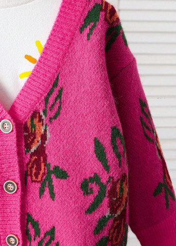 Розовый зимний кардиган SHEIN