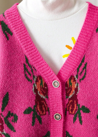 Розовый зимний кардиган SHEIN