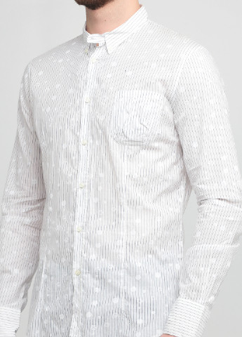 Белая кэжуал рубашка в полоску 525 Denim Division
