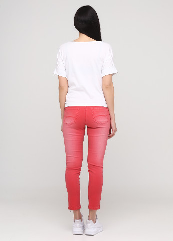 Коралловые джинсовые демисезонные зауженные, укороченные брюки Atelier Femme