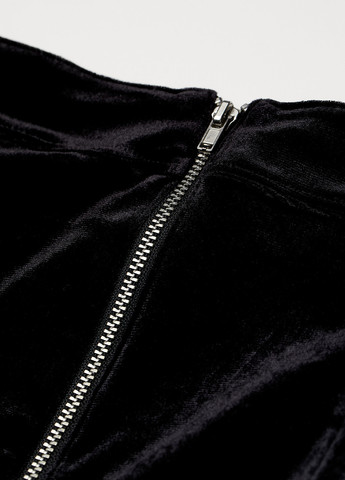 Черная кэжуал однотонная юбка H&M а-силуэта (трапеция)