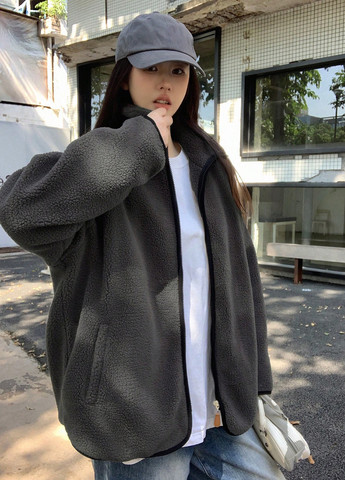 Темно-серая демисезонная куртка SHEIN