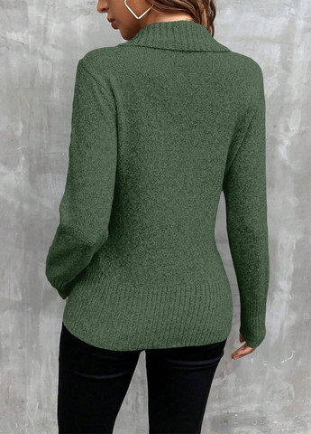 Зеленый демисезонный свитер SHEIN