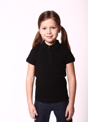 Черная детская футболка-футболка поло детская TvoePolo однотонная