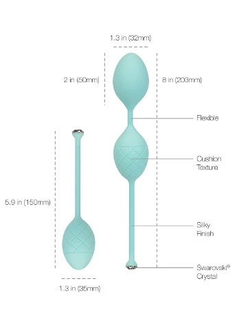Розкішні вагінальні кульки із кристалом Swarovski 15-23х5-6 см Pillow Talk (252009629)