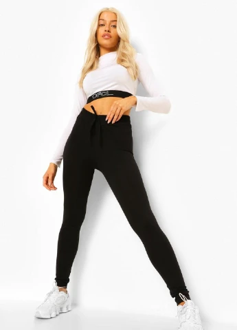 Черные демисезонные леггинсы Boohoo