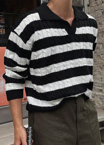 Чорно-білий демісезонний светр SHEIN