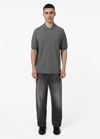 Серая футболка-поло для мужчин Promin меланжевая