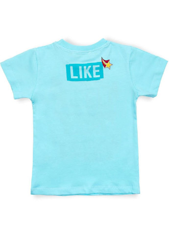 Голубая демисезонная футболка детская со смайлом (10945-92b-blue) Breeze