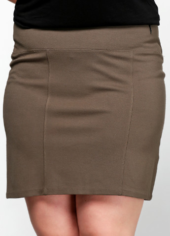 Оливковая (хаки) офисная юбка Zero мини