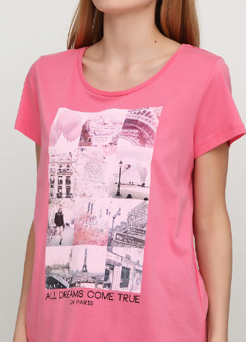 Розовая летняя футболка Fransa
