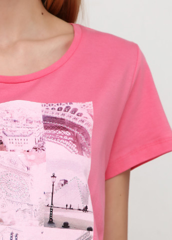 Розовая летняя футболка Fransa