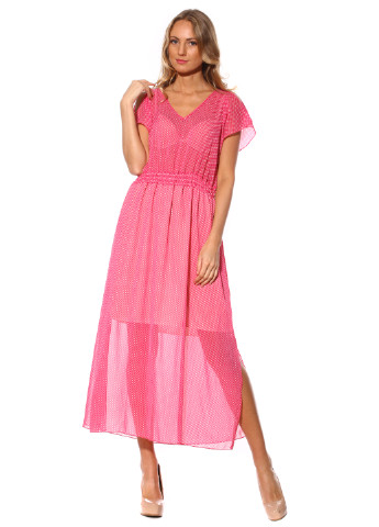 Розовое кэжуал платье Vergans в горошек