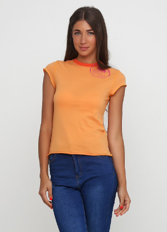Оранжевая кэжуал футболка Polo Jeans