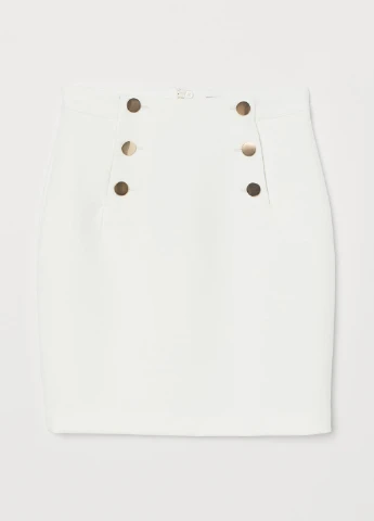 Белая кэжуал юбка H&M карандаш
