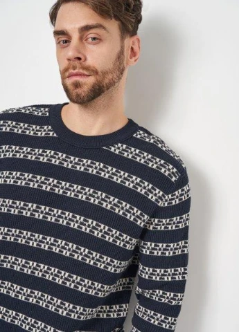 Синій джемпер,синій-білий в візерунки, JACK&JONES