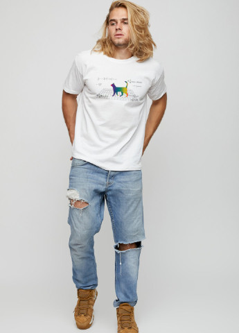 Белая футболка мужская basic /air print/ YAPPI