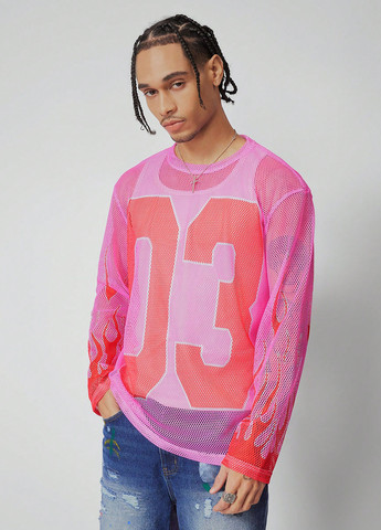 Лонгслів SHEIN напис рожевий спортивні поліестер