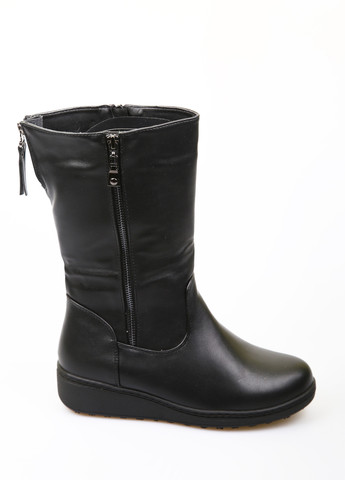 Черные зимние полусапоги No Brand