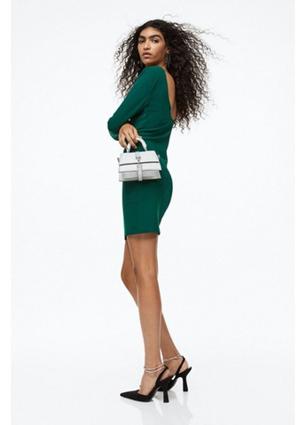 Зелена кежуал сукня з відкритою спиною H&M однотонна