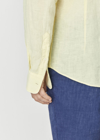 Желтая кэжуал рубашка однотонная Massimo Dutti