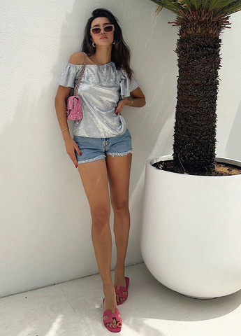 Срібна блуза SHEIN