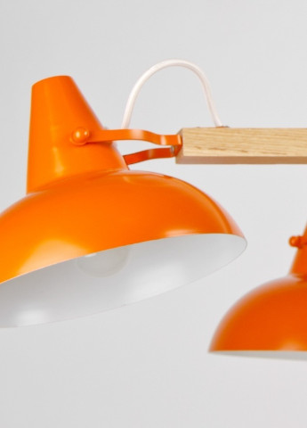 Люстра стельова лофт підвісна на 5 плафонів дерево BL-129S/5 E14 OR Brille (253886457)