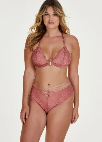 Блідо-рожевий бралетт бюстгальтер Hunkemoller без кісточок поліамід, мереживо