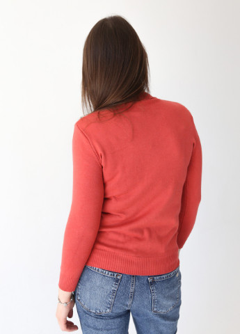 Красный демисезонный свитер женский красный прямой со стразами JEANSclub Прямая