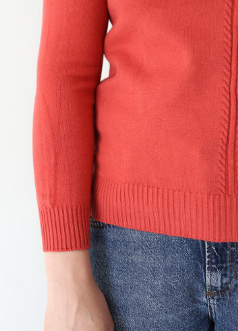 Красный демисезонный свитер женский красный прямой со стразами JEANSclub Прямая