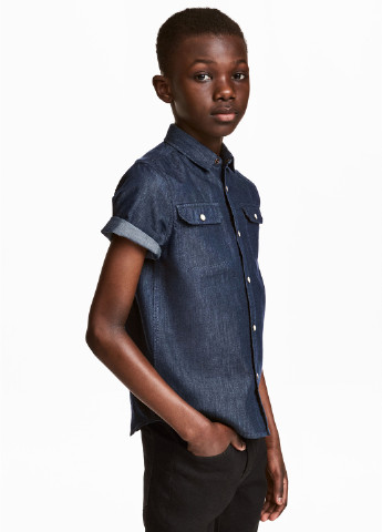 Темно-синяя кэжуал рубашка H&M