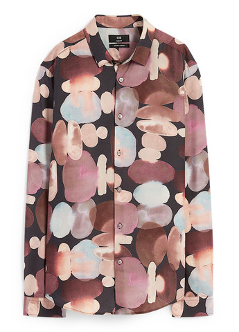 Цветная кэжуал рубашка с абстрактным узором C&A