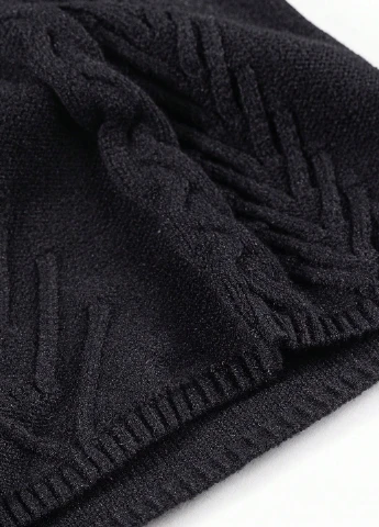 Черное кэжуал платье платье-свитер, силуэтная SHEIN однотонное