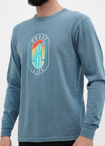 Лонгслів Comfort Colors малюнок сіро-голубий кежуали бавовна