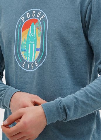 Лонгслів Comfort Colors малюнок сіро-голубий кежуали бавовна