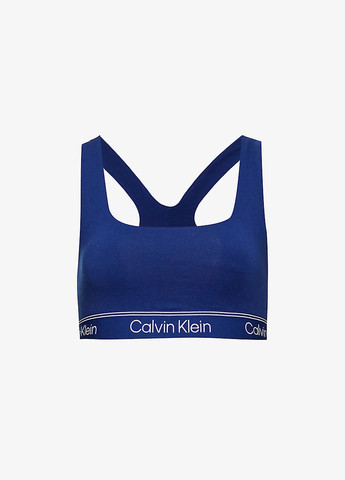 Синий топ бюстгальтер Calvin Klein без косточек трикотаж, хлопок