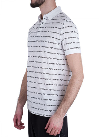 Белая футболка-поло для мужчин Emporio Armani однотонная