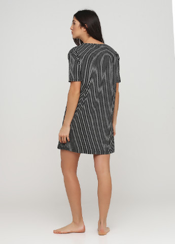 Черное домашнее платье платье-футболка Hays в полоску