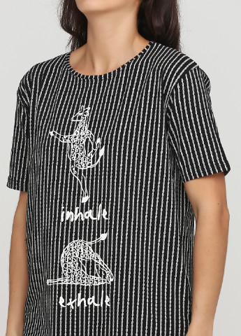 Черное домашнее платье платье-футболка Hays в полоску