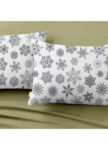 Комплект подросткового постельного белья RANFORS OLIVE SNOWFLAKES GREY (наволочка 50х70 - 1 шт и пододеяльник 160х220) Cosas (251370457)