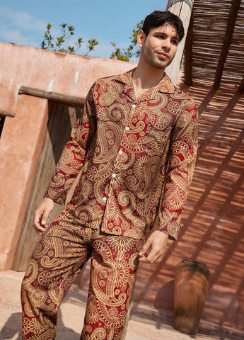 Терракотовый демисезонный костюм (рубашка, брюки) SHEIN