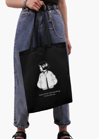 Еко сумка шоппер черная Леон киллер (Leon) на молнии (9227-1452-BKZ) MobiPrint (236265376)