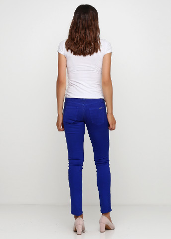 Синие кэжуал демисезонные зауженные брюки No Brand