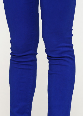 Синие кэжуал демисезонные зауженные брюки No Brand