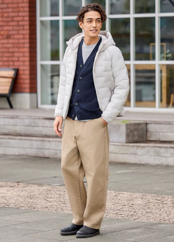 Серый демисезонный кэжуал лонгслив Uniqlo меланж